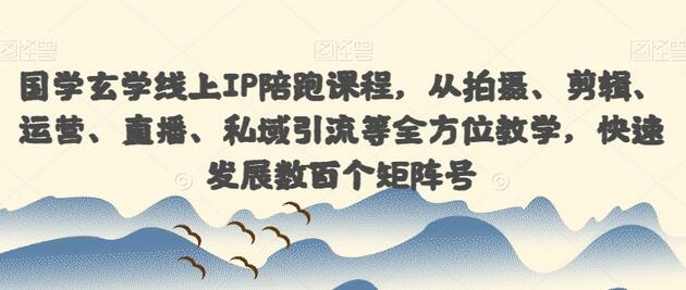 国学玄学线上IP陪跑课程，从拍摄、剪辑、运营、直播、私域引流等全方位教学，快速发展数百个矩阵号 - 塑业网