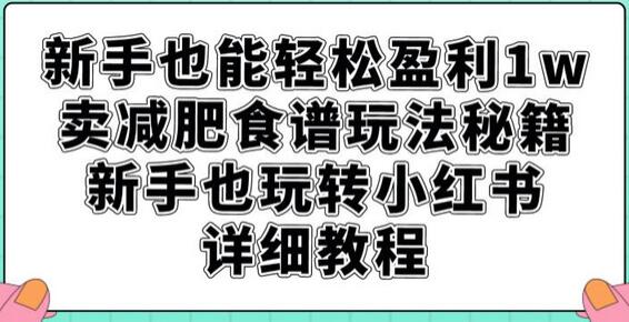 卖减肥食谱也能轻松月入过万，揭秘卖减肥食谱的小红书详细教程 - 塑业网